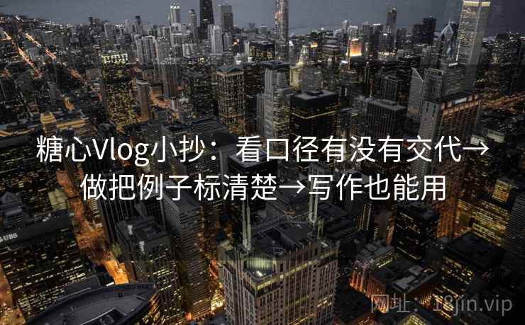 糖心Vlog小抄：看口径有没有交代→做把例子标清楚→写作也能用