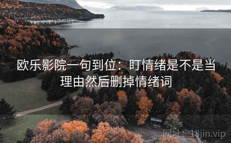 欧乐影院一句到位:盯情绪是不是当理由然后删掉情绪词 欧乐影院一句到位:盯情绪是不是当理由然后删掉情绪词